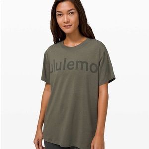 Lululemon All Yours olive green shirt